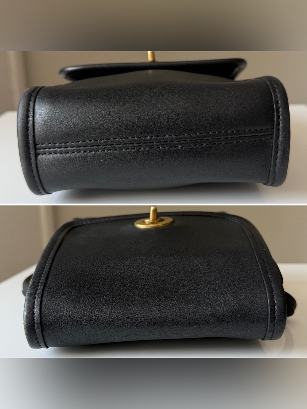 Vintage Coach 9893 Scooter Crossbody Black Leather Hang Tag - Picture 5 of 12